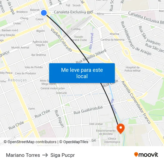 Mariano Torres to Siga Pucpr map