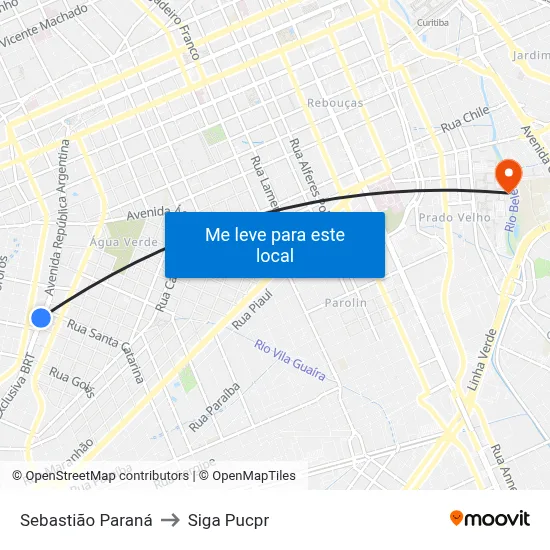 Sebastião Paraná to Siga Pucpr map