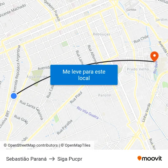 Sebastião Paraná to Siga Pucpr map