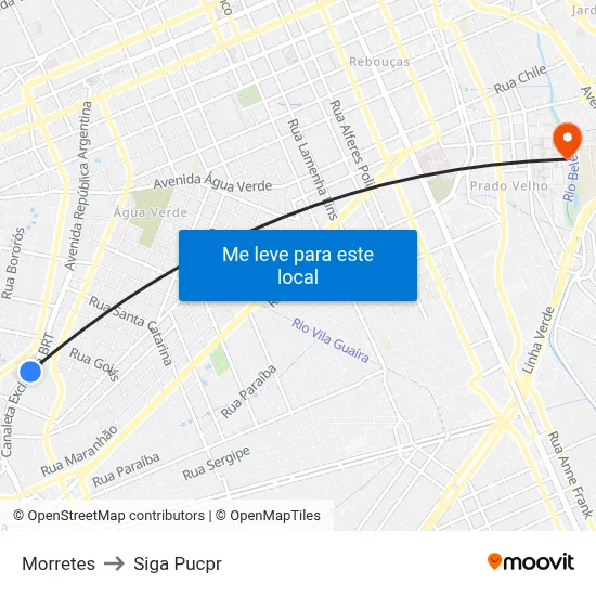 Morretes to Siga Pucpr map
