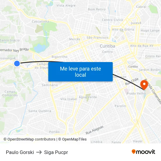 Paulo Gorski to Siga Pucpr map