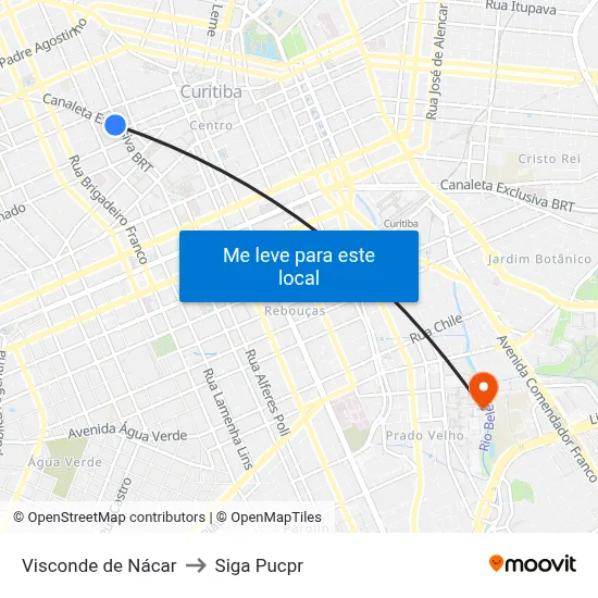Visconde de Nácar to Siga Pucpr map