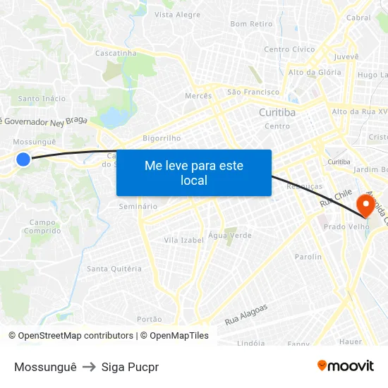 Mossunguê to Siga Pucpr map