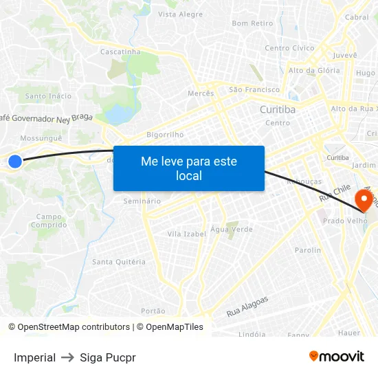 Imperial to Siga Pucpr map