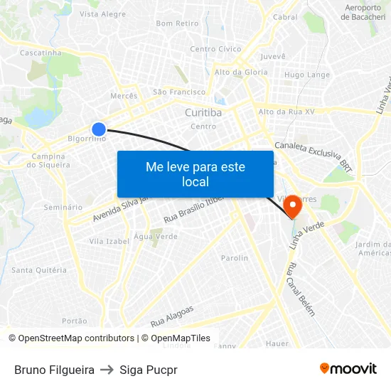 Bruno Filgueira to Siga Pucpr map