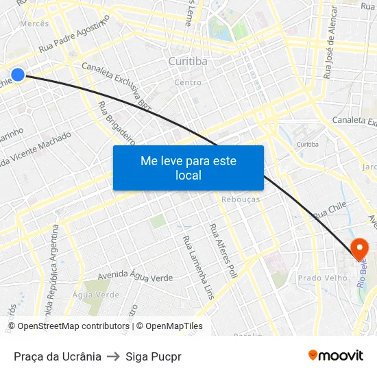 Praça da Ucrânia to Siga Pucpr map
