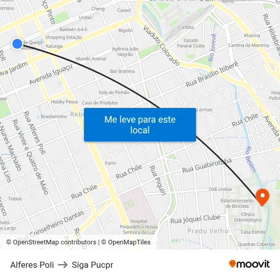 Alferes Poli to Siga Pucpr map