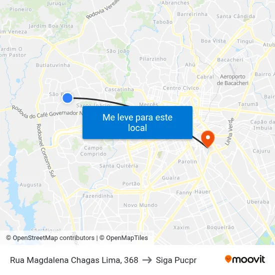 Rua Magdalena Chagas Lima, 368 to Siga Pucpr map