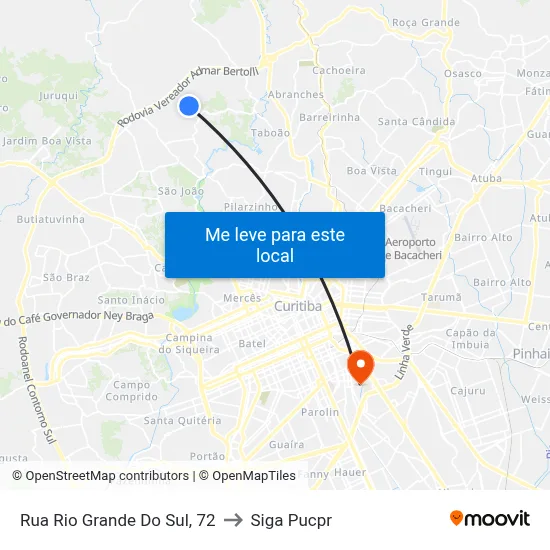 Rua Rio Grande Do Sul, 72 to Siga Pucpr map