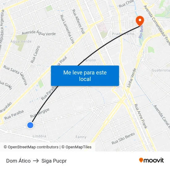 Dom Ático to Siga Pucpr map