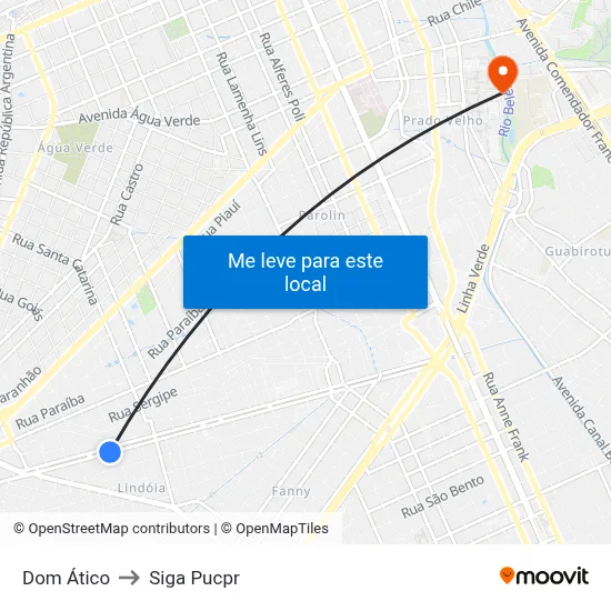 Dom Ático to Siga Pucpr map