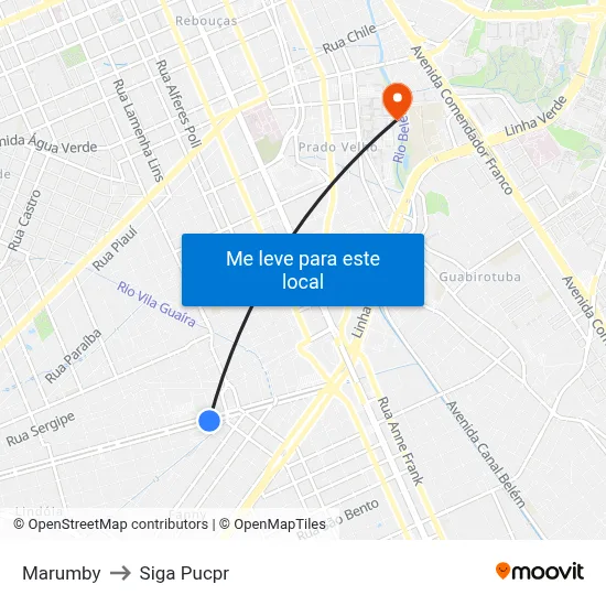 Marumby to Siga Pucpr map