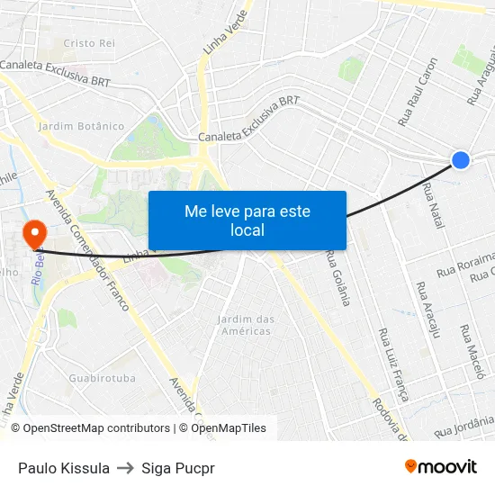 Paulo Kissula to Siga Pucpr map