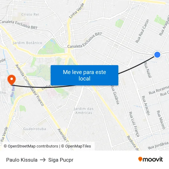 Paulo Kissula to Siga Pucpr map