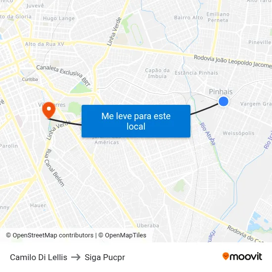 Camilo Di Lellis to Siga Pucpr map