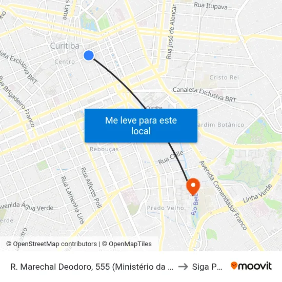 R. Marechal Deodoro, 555 (Ministério da Economia) to Siga Pucpr map