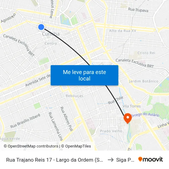 Rua Trajano Reis 17 - Largo da Ordem (Setor Histórico) to Siga Pucpr map