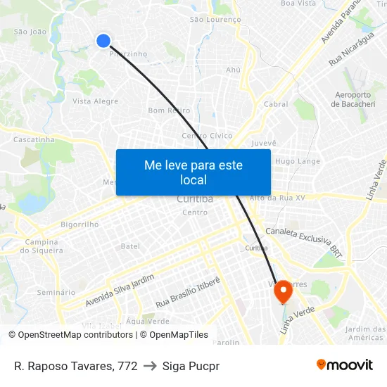 R. Raposo Tavares, 772 to Siga Pucpr map