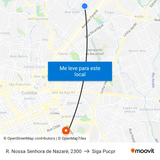 R. Nossa Senhora de Nazaré, 2300 to Siga Pucpr map