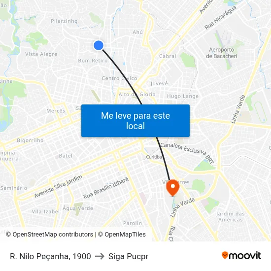 R. Nilo Peçanha, 1900 to Siga Pucpr map