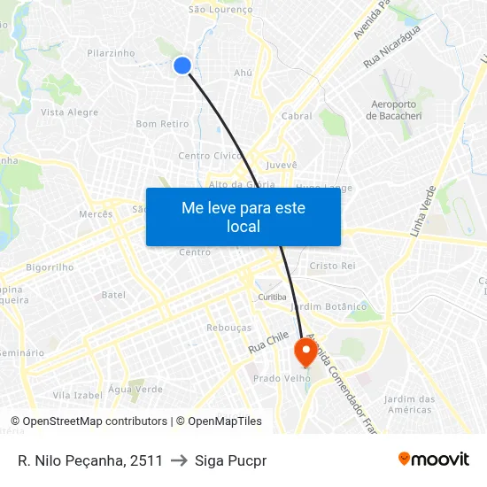 R. Nilo Peçanha, 2511 to Siga Pucpr map