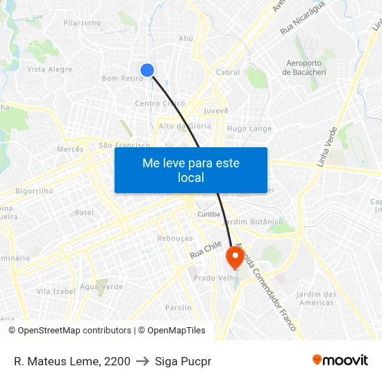 R. Mateus Leme, 2200 to Siga Pucpr map