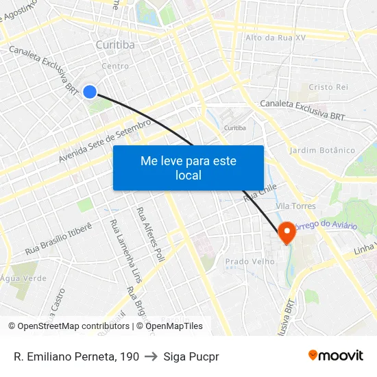 R. Emiliano Perneta, 190 to Siga Pucpr map