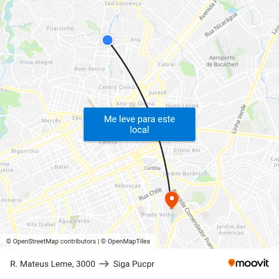 R. Mateus Leme, 3000 to Siga Pucpr map