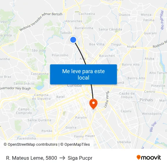 R. Mateus Leme, 5800 to Siga Pucpr map