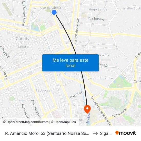 R. Amâncio Moro, 63 (Santuário Nossa Senhora do Perpétuo Socorro) to Siga Pucpr map