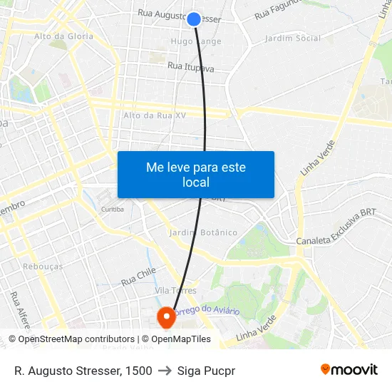 R. Augusto Stresser, 1500 to Siga Pucpr map