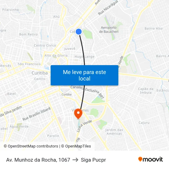 Av. Munhoz da Rocha, 1067 to Siga Pucpr map