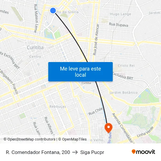 R. Comendador Fontana, 200 to Siga Pucpr map