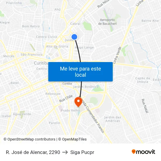 R. José de Alencar, 2290 to Siga Pucpr map