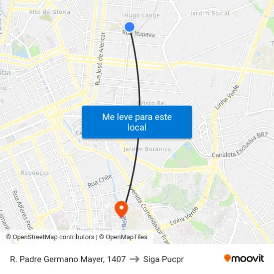 R. Padre Germano Mayer, 1407 to Siga Pucpr map