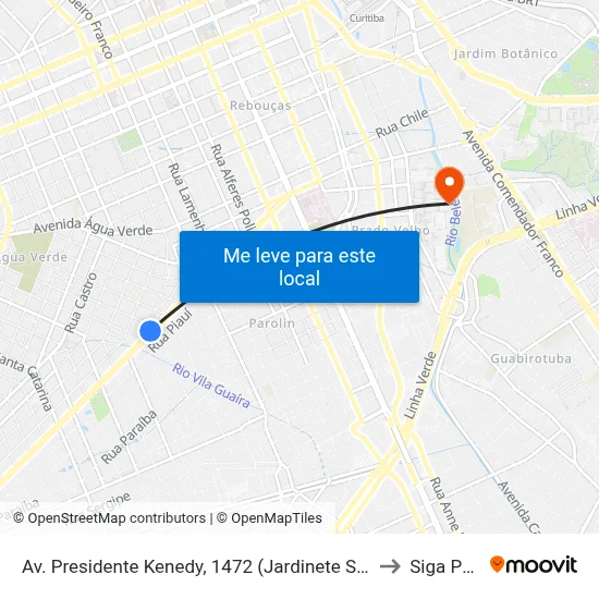 Av. Presidente Kenedy, 1472 (Jardinete Sérgio Fraga) to Siga Pucpr map