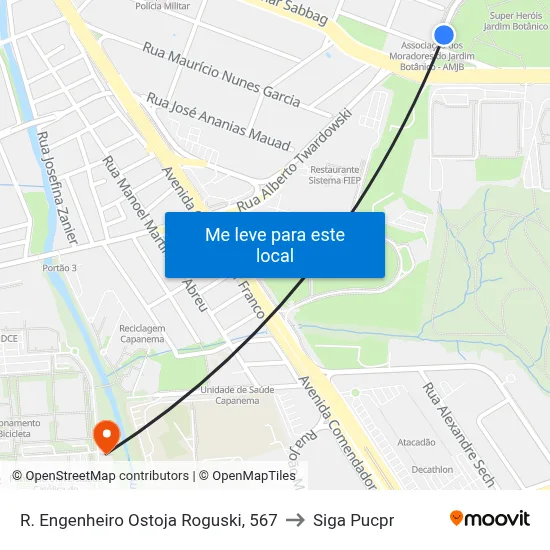 R. Engenheiro Ostoja Roguski, 567 to Siga Pucpr map