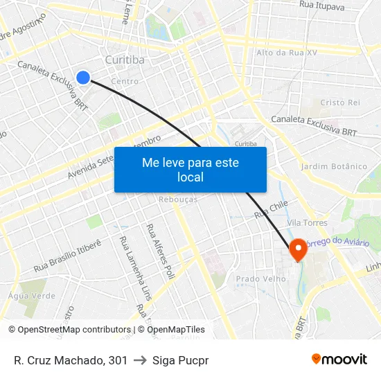 R. Cruz Machado, 301 to Siga Pucpr map