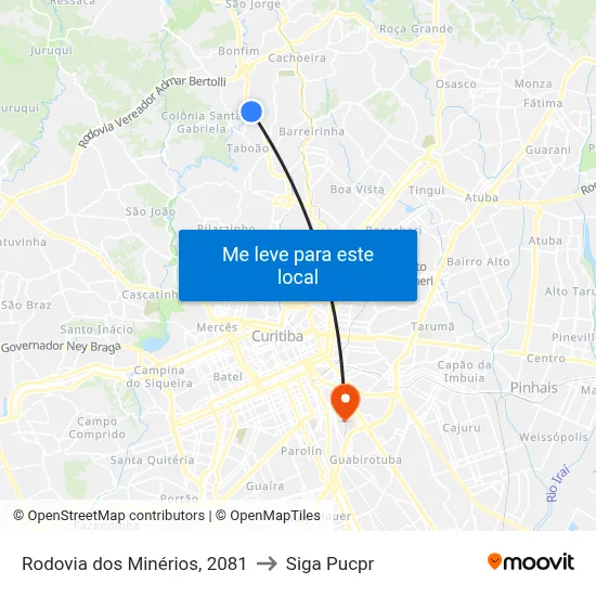 Rodovia dos Minérios, 2081 to Siga Pucpr map