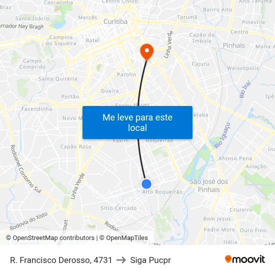 R. Francisco Derosso, 4731 to Siga Pucpr map