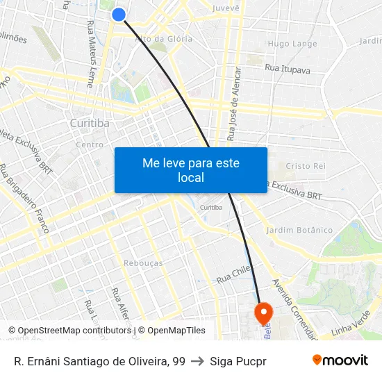 R. Ernâni Santiago de Oliveira, 99 to Siga Pucpr map