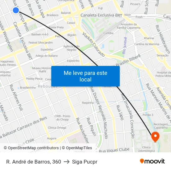 R. André de Barros, 360 to Siga Pucpr map