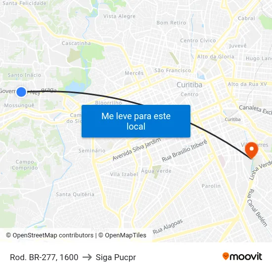 Rod. BR-277, 1600 to Siga Pucpr map