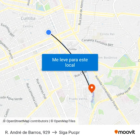 R. André de Barros, 929 to Siga Pucpr map