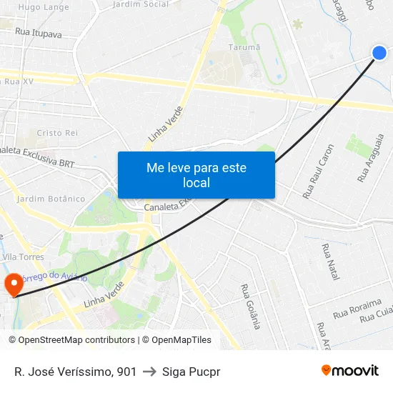 R. José Veríssimo, 901 to Siga Pucpr map