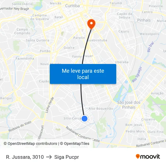 R. Jussara, 3010 to Siga Pucpr map
