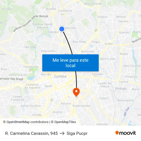 R. Carmelina Cavassin, 945 to Siga Pucpr map