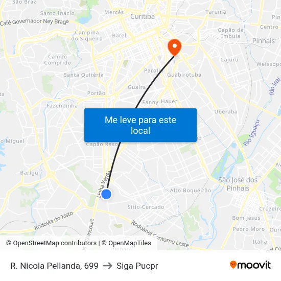 R. Nicola Pellanda, 699 to Siga Pucpr map