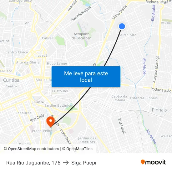 Rua Rio Jaguaribe, 175 to Siga Pucpr map