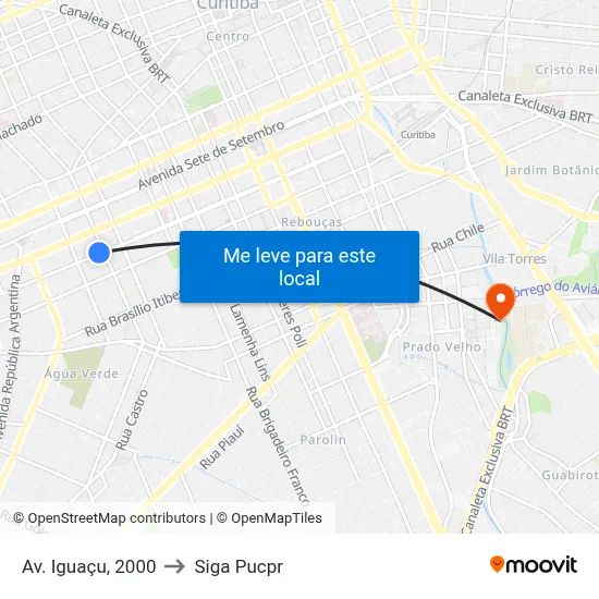 Av. Iguaçu, 2000 to Siga Pucpr map